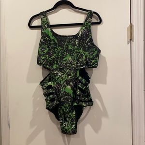 Black and green cutout bathing suit (never worn).